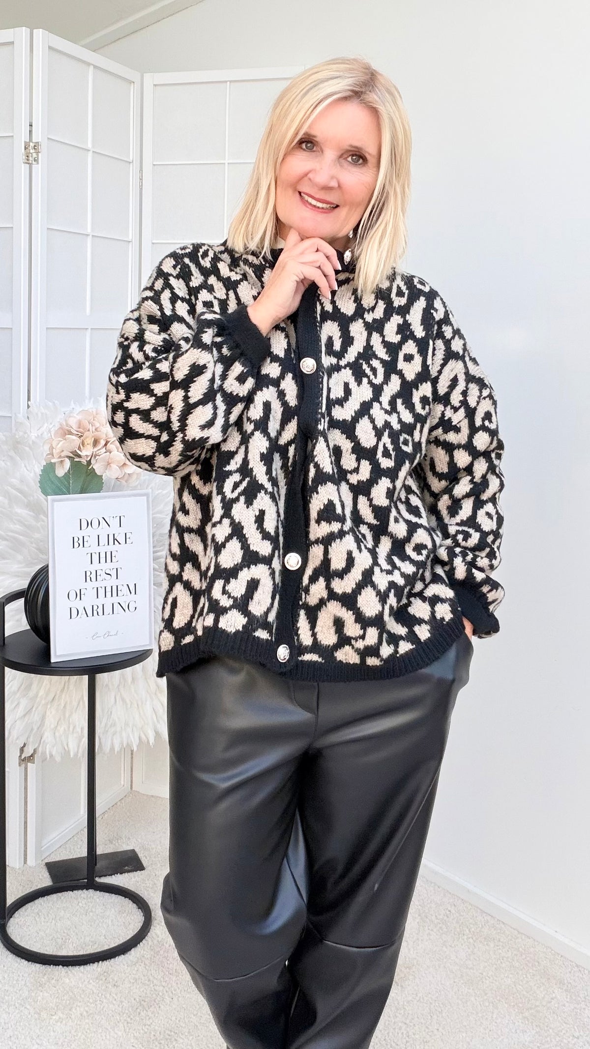CARDIGAN "ALLOVER LEOPRINT