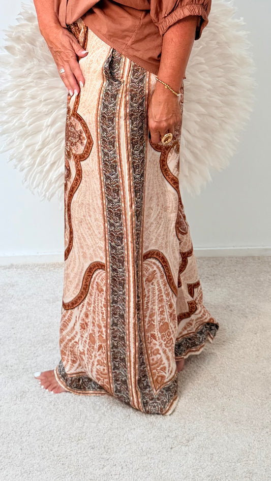 HOSE "PAISLEY MUSTER" BRAUN