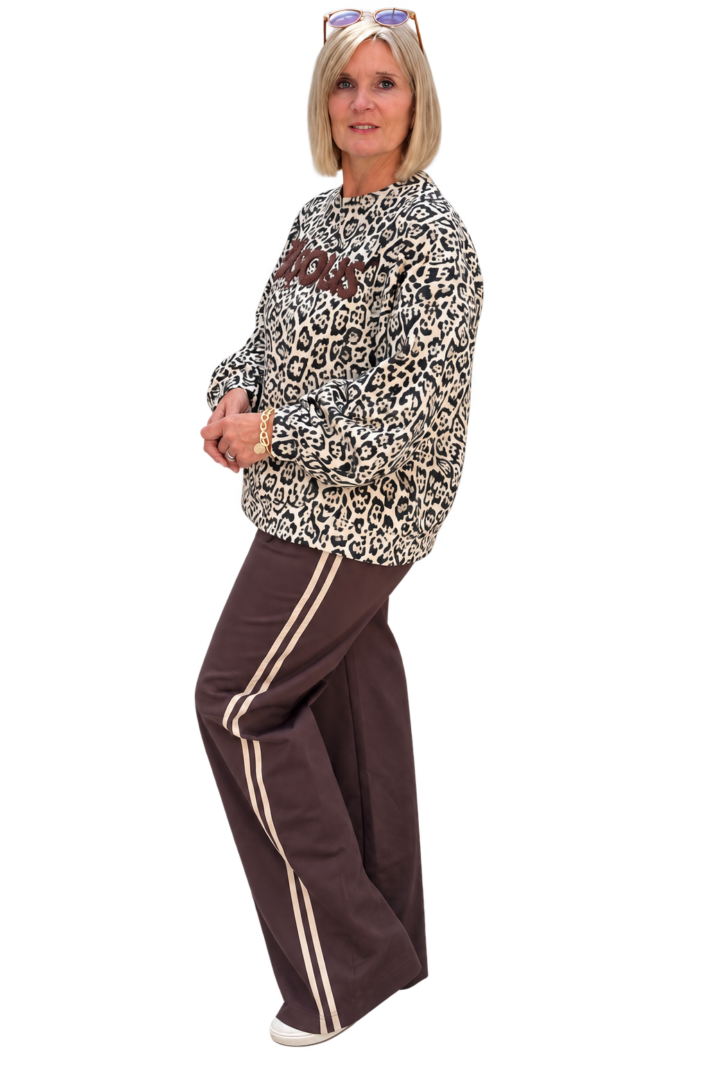 HOSEN MIT SEITENSTREIFEN " BRAUN"