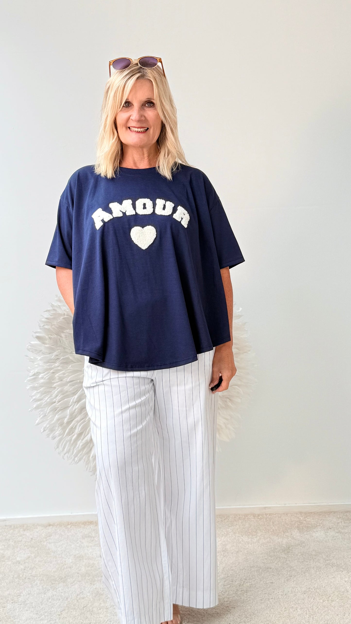 SHIRT "AMOURE "DUNKEL BLAU