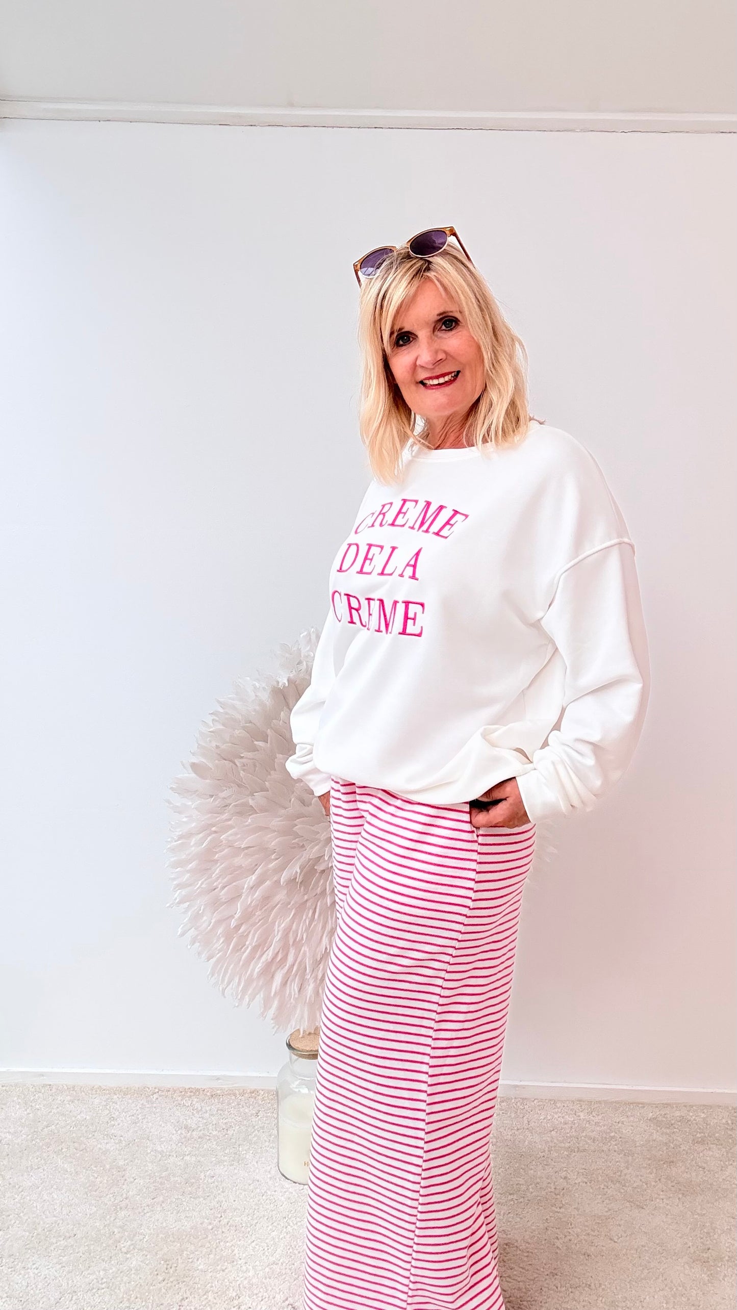 HOSE "GESTREIFT" PINK