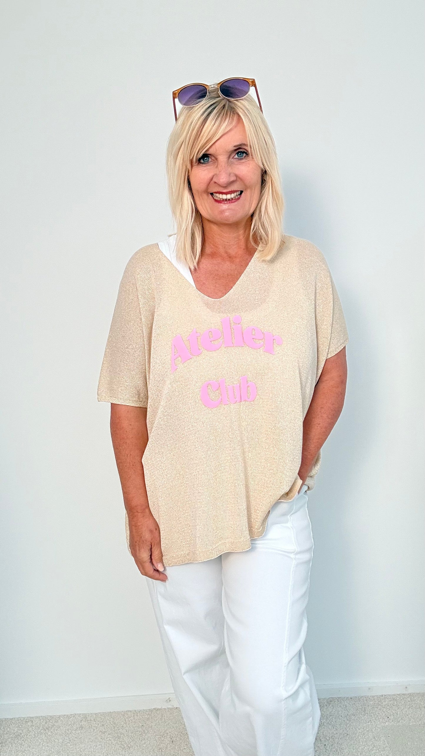 PULLI GOLD / BEIGE MIT PINK