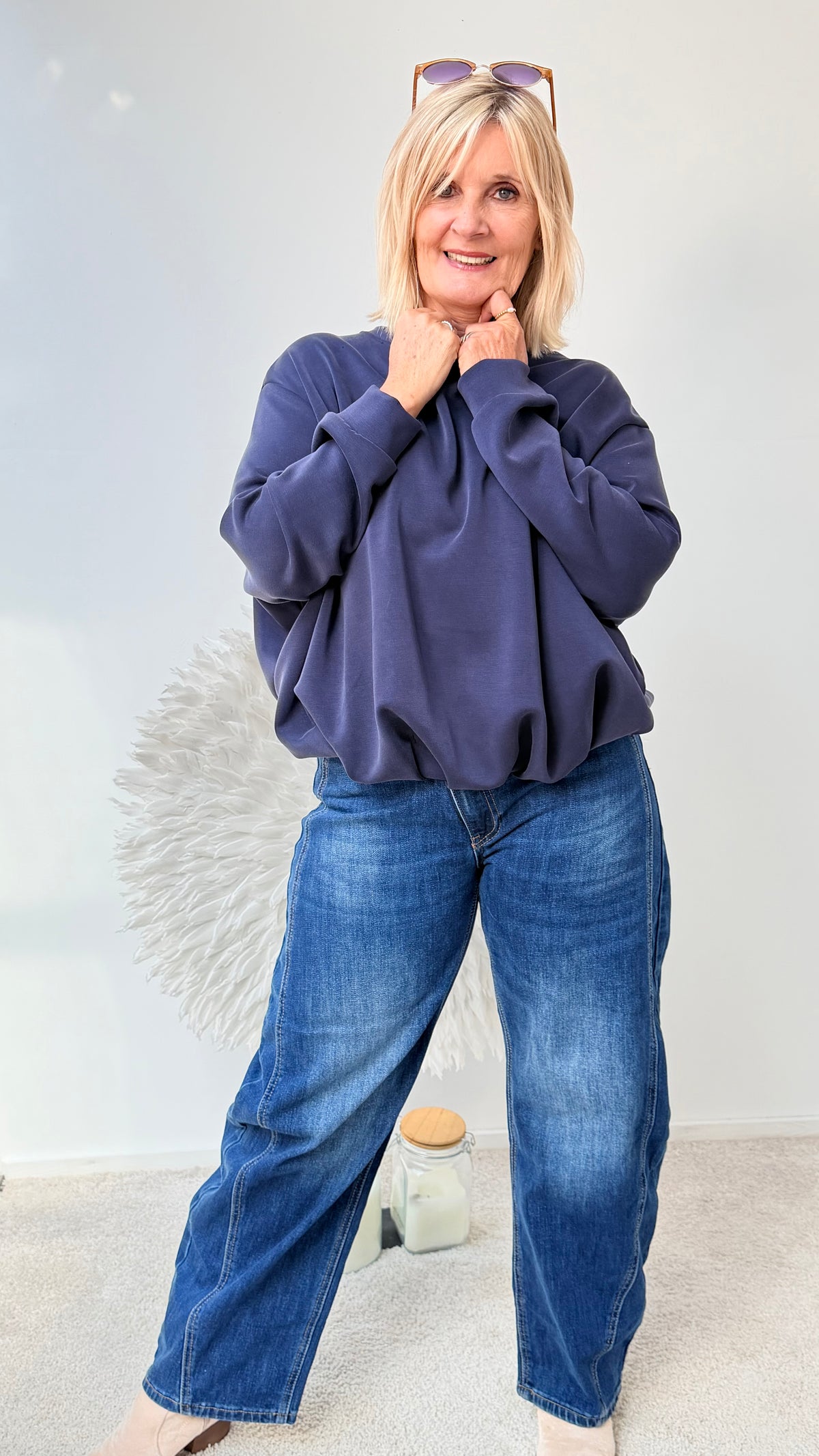 SHIRT IM BALLON -STYLE "BLAU"