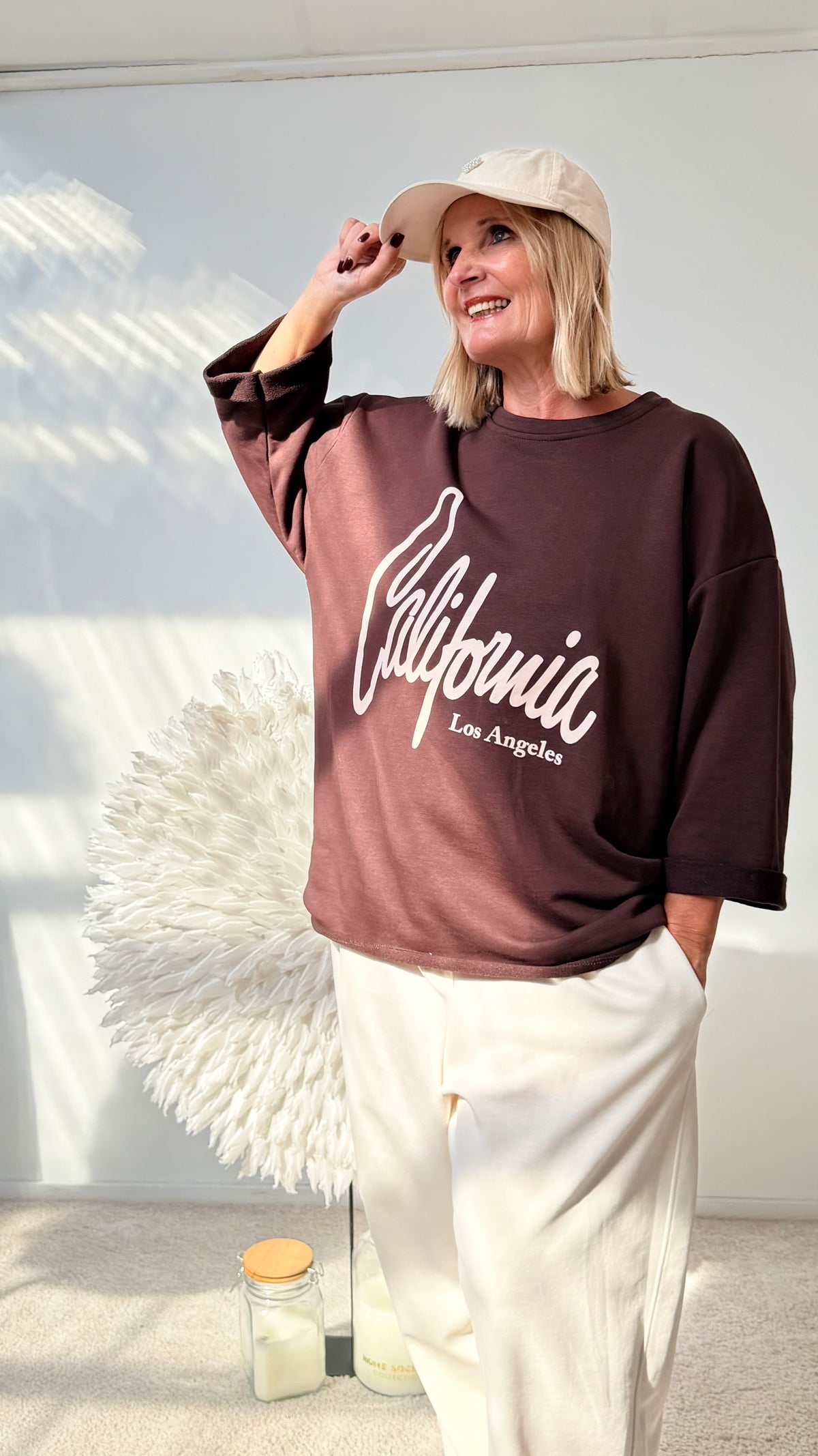 SWEATSHIRT CALIFORNIA " SCHOKO"