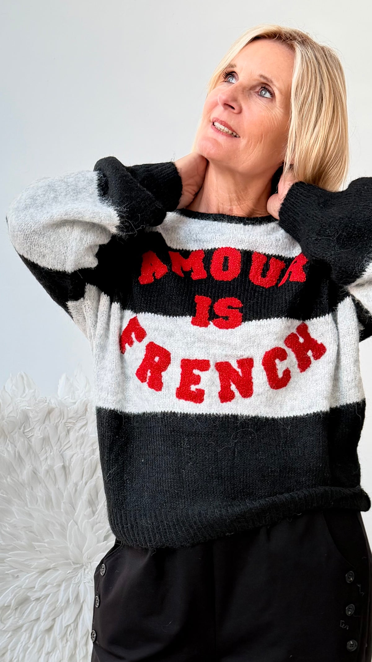 PULLI " AMOUR" SCHWARZ/GRAU