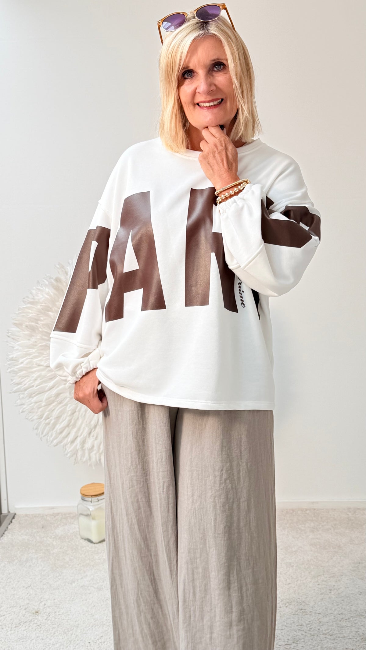 SWEATSHIRT "PARIS" ECRU