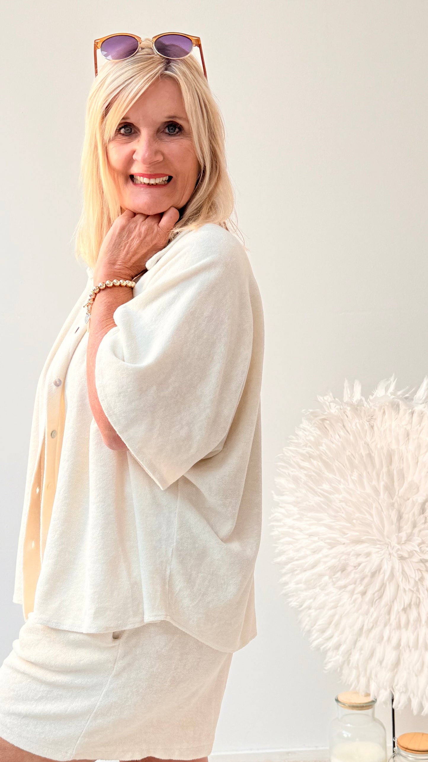SPORTLICHE BLUSE " BEIGE"