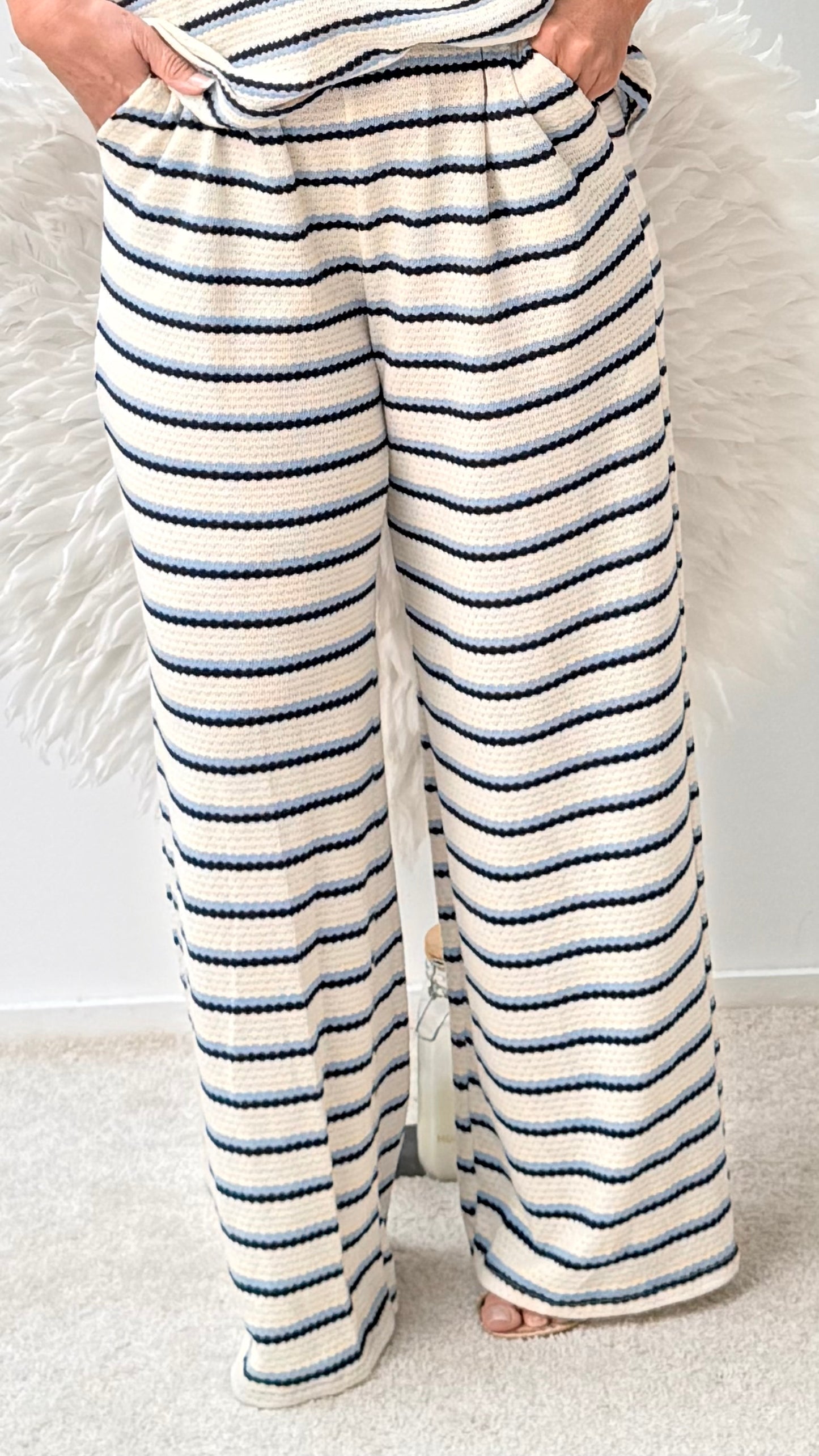 COZY 2 TEILER IM SOMMERSTRICK" BLAU"