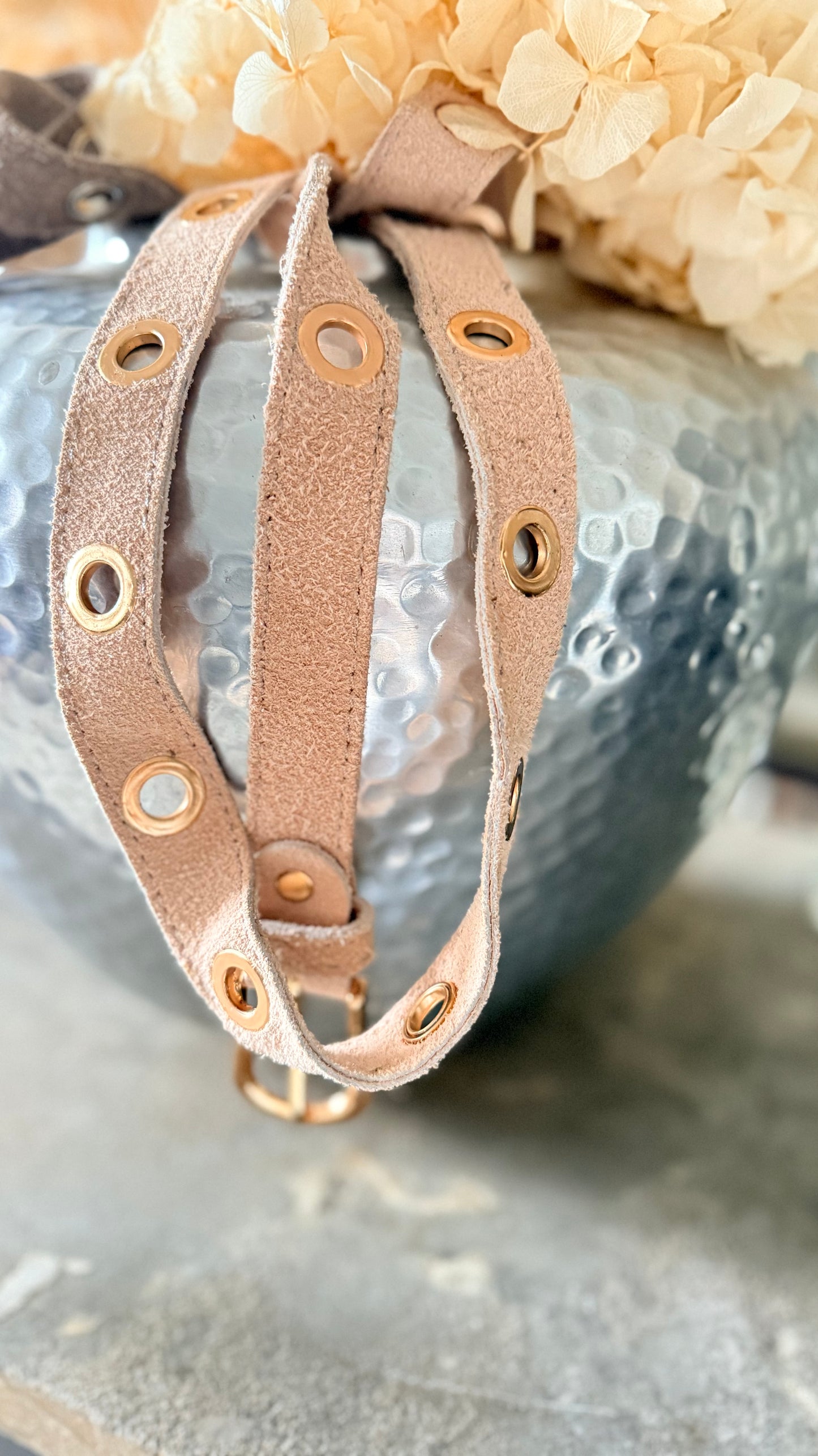 WILDLEDER GÜRTEL "BEIGE"