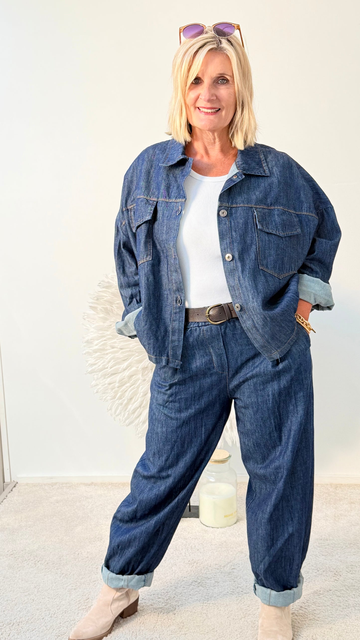 JEANS JACKE IM DARK DENIM
