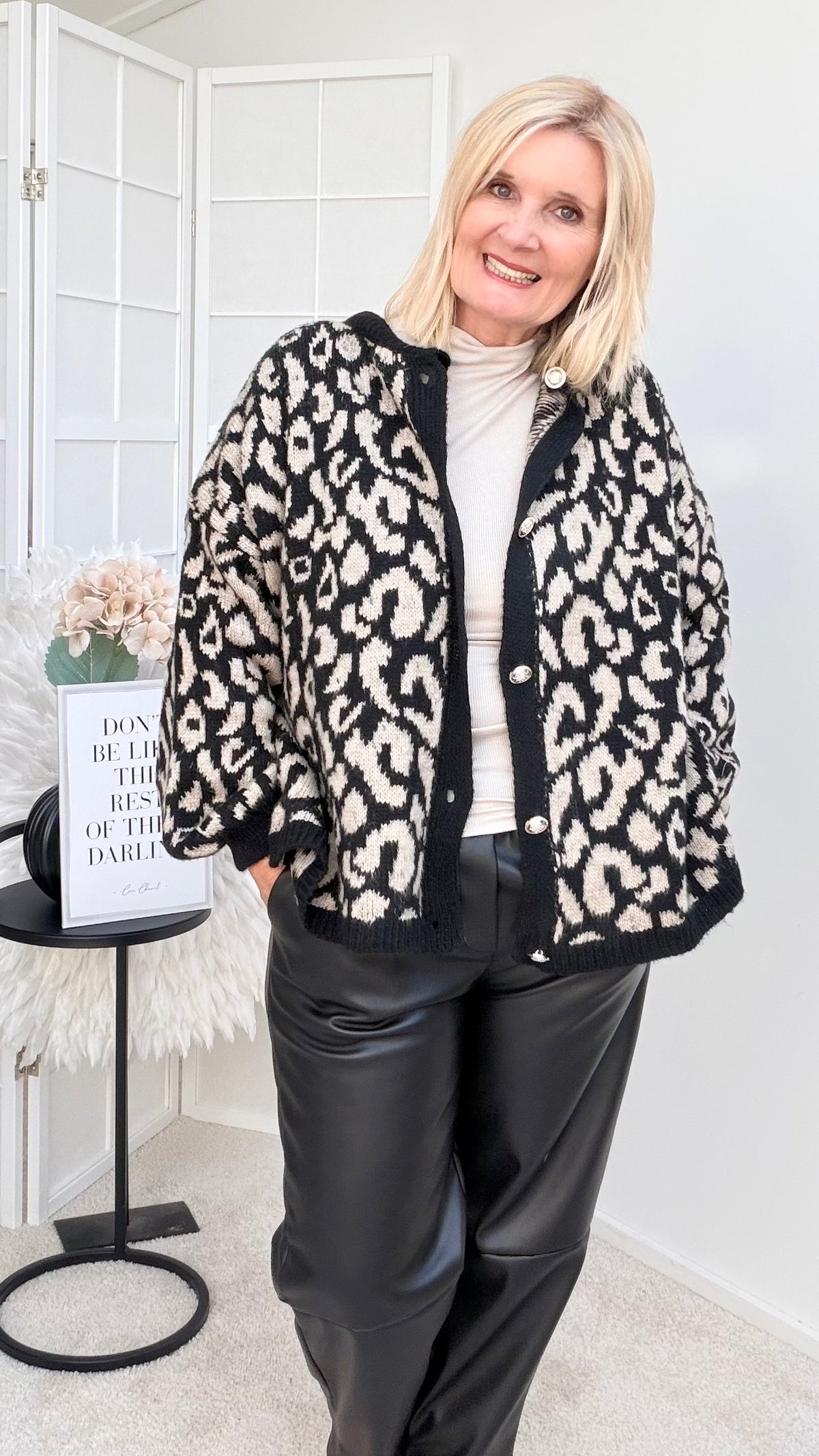CARDIGAN "ALLOVER LEOPRINT