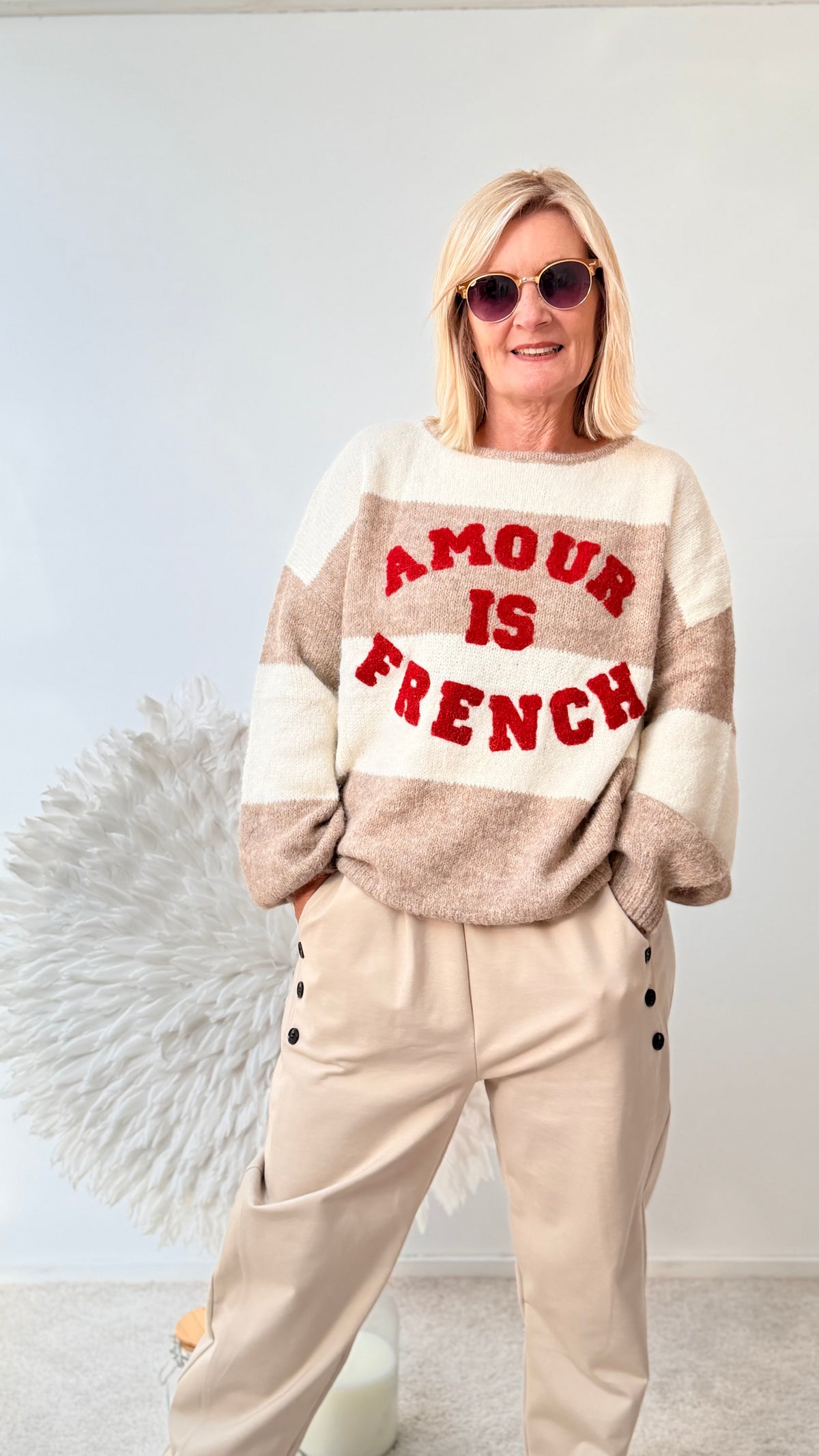 PULLI " AMOUR" BEIGE/ECRU
