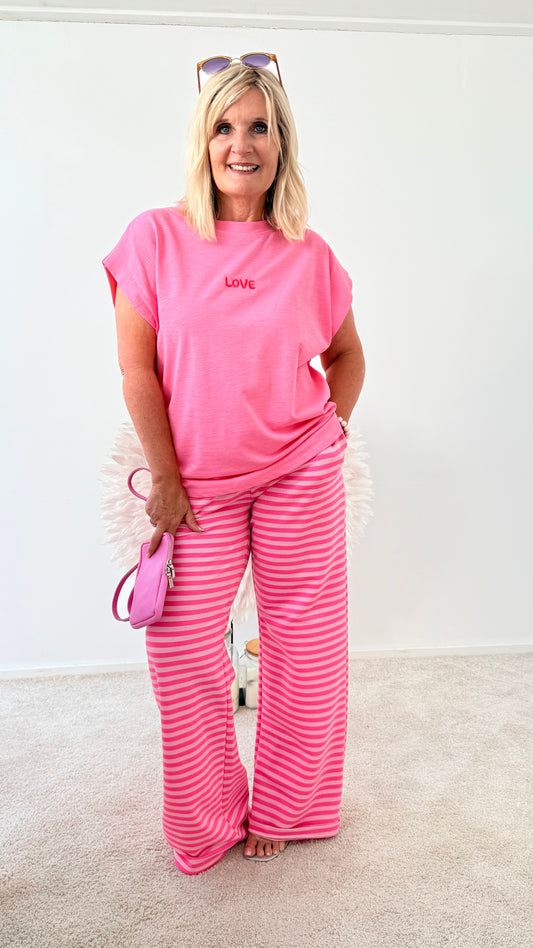 GESTREIFT HOSE "PINK/ROSA