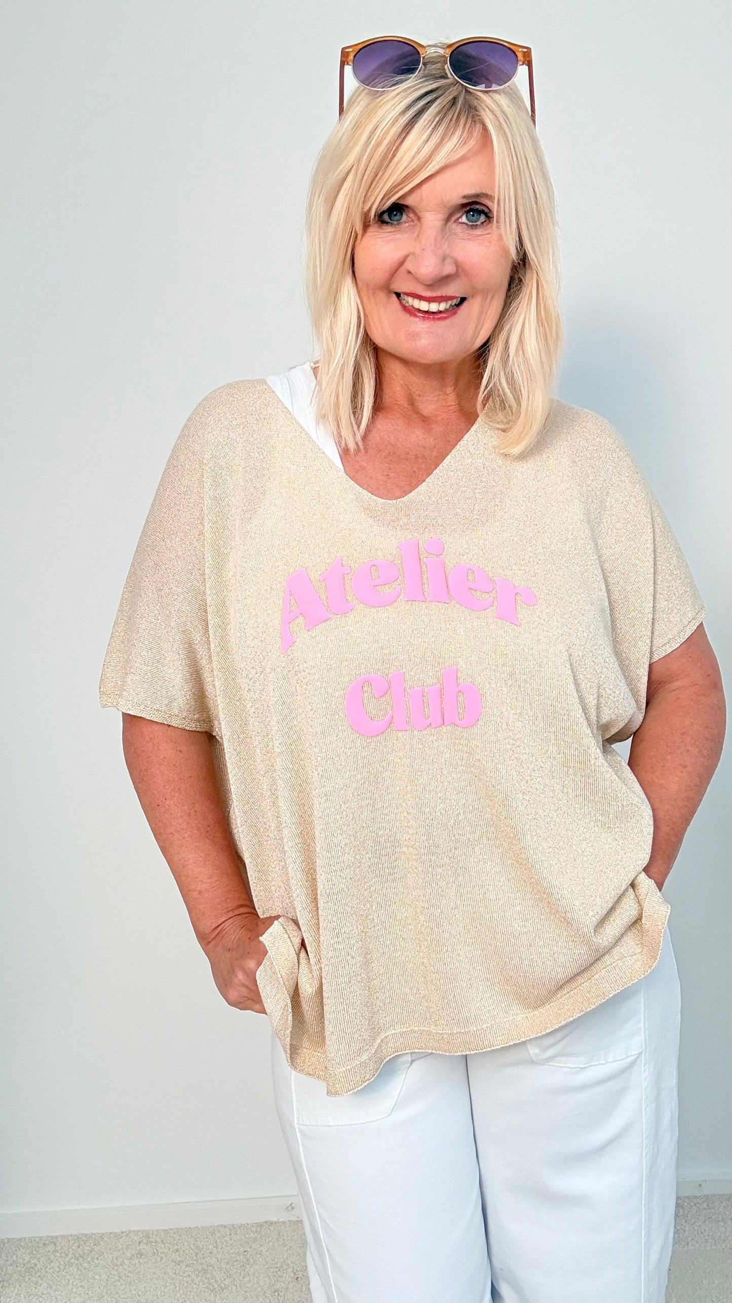 PULLI GOLD / BEIGE MIT PINK