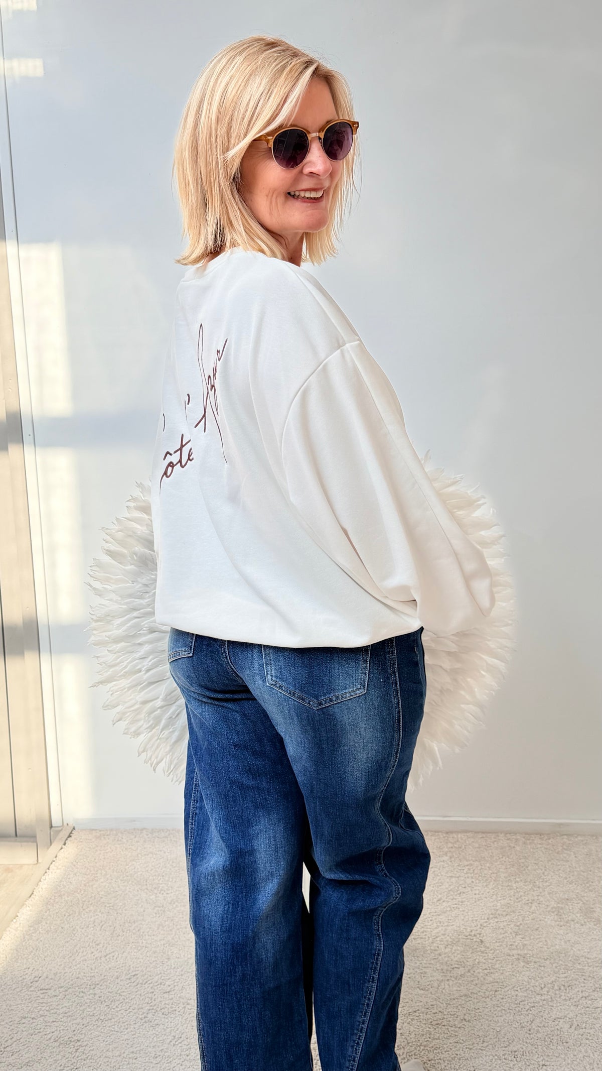 SWEATSHIRT "COTE DE AZUR" ECRU