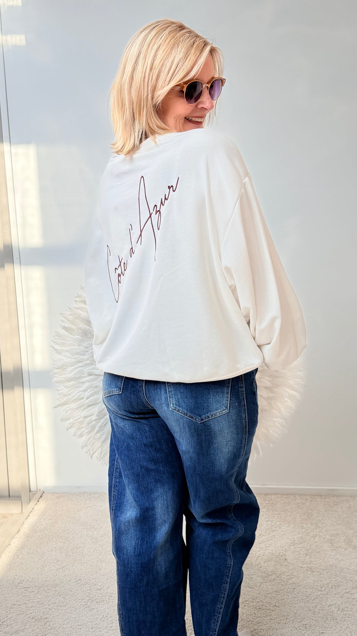 SWEATSHIRT "COTE DE AZUR" ECRU