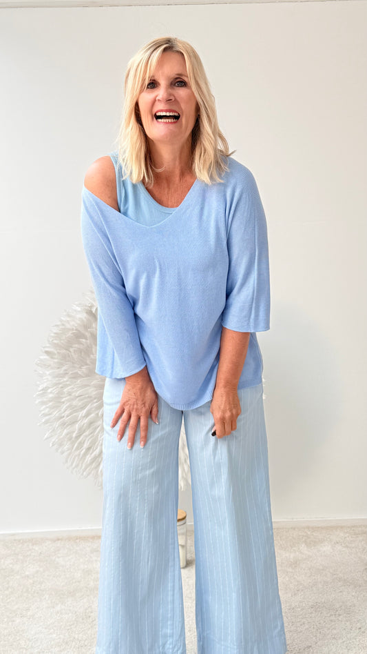 LEICHTER BASIC PULLI "HELL BLAU "