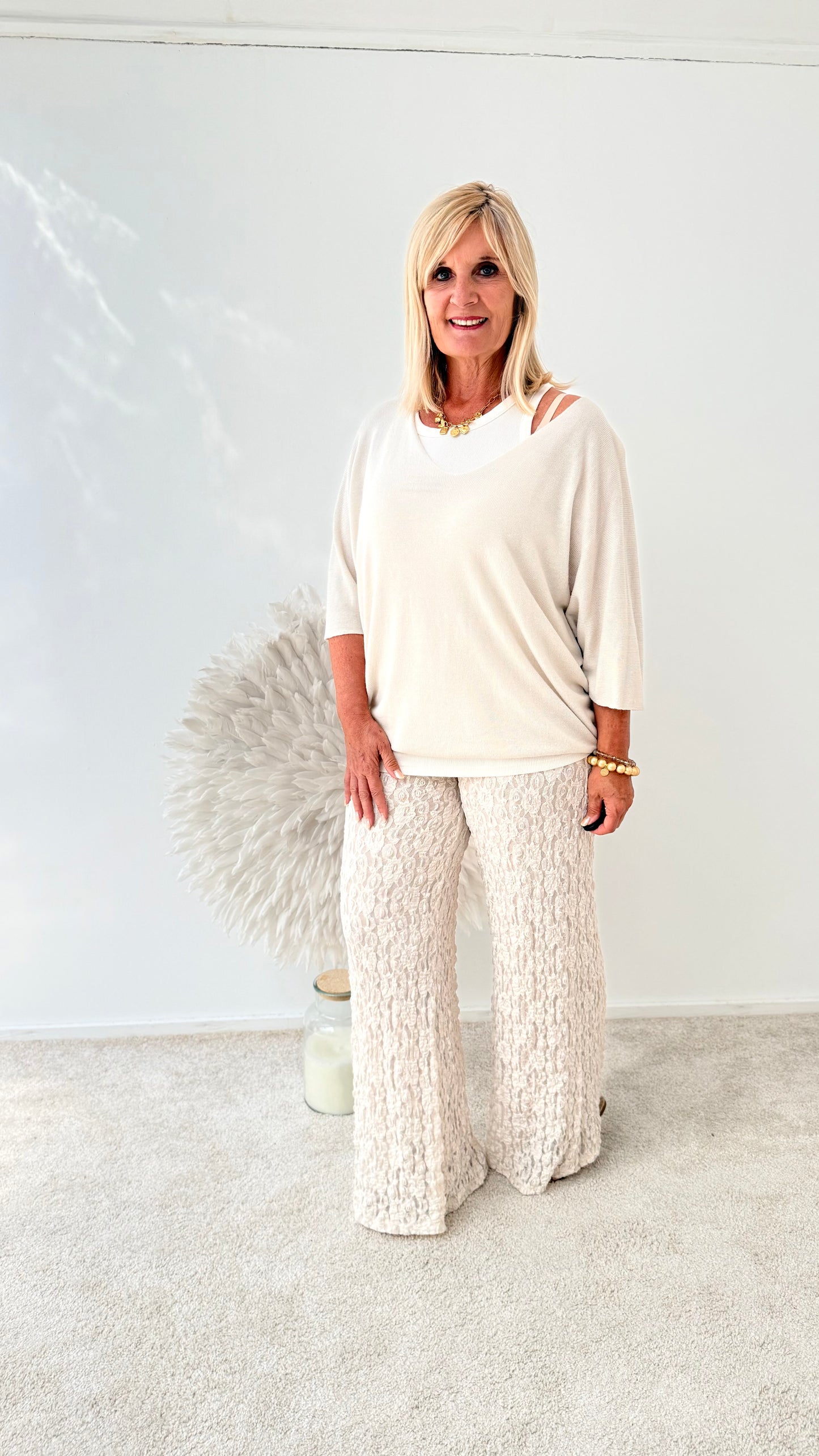 SPITZENHOSE "BEIGE"
