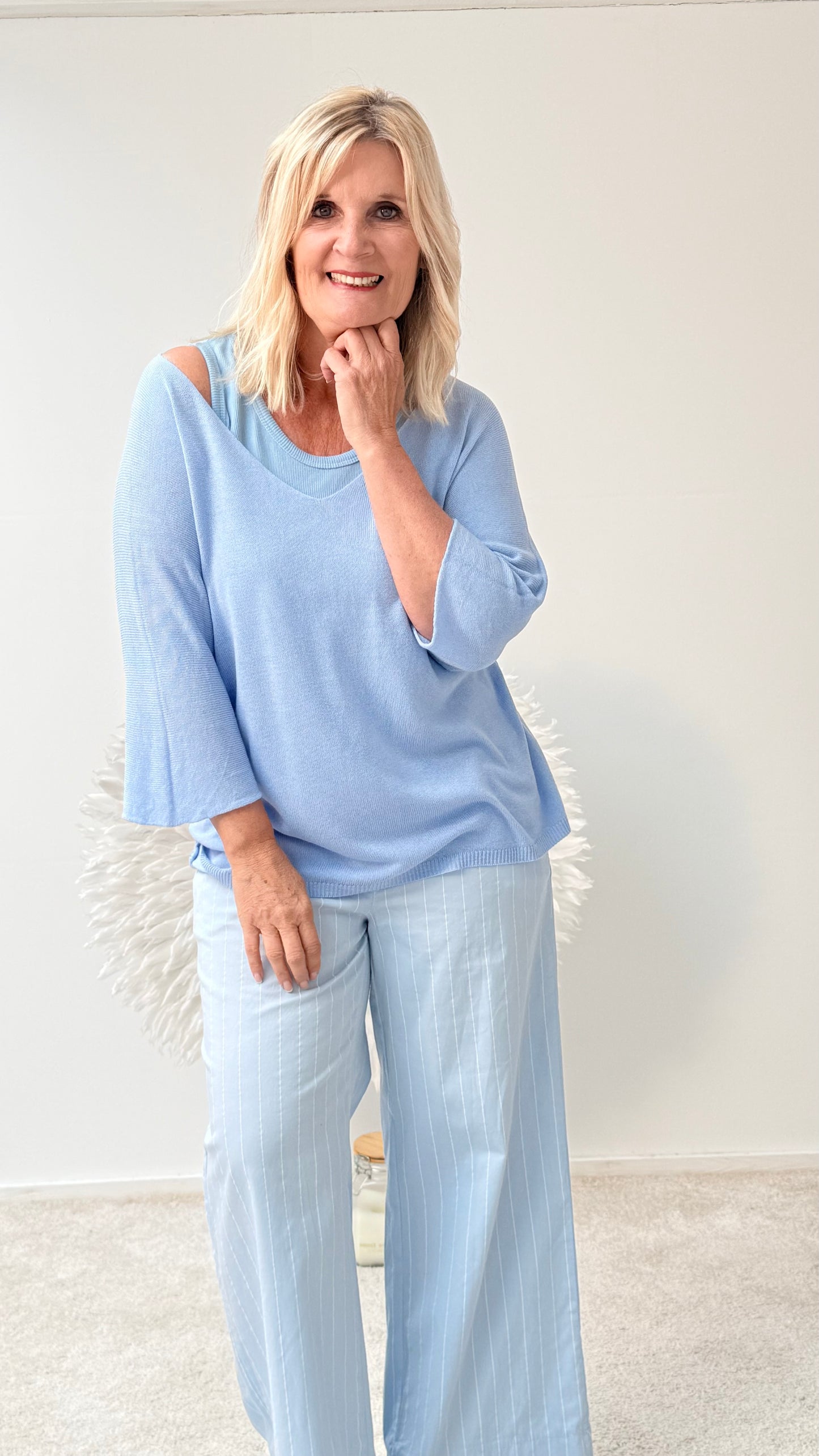 LEICHTER BASIC PULLI "HELL BLAU "