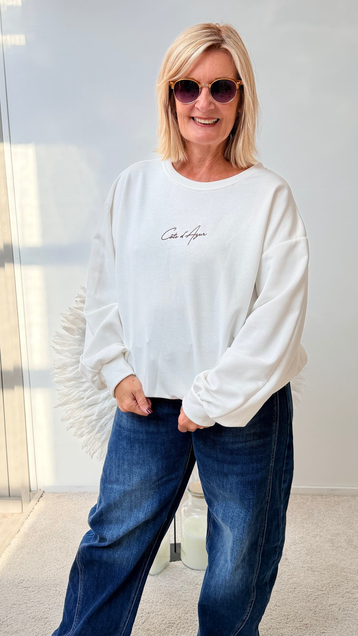 SWEATSHIRT "COTE DE AZUR" ECRU