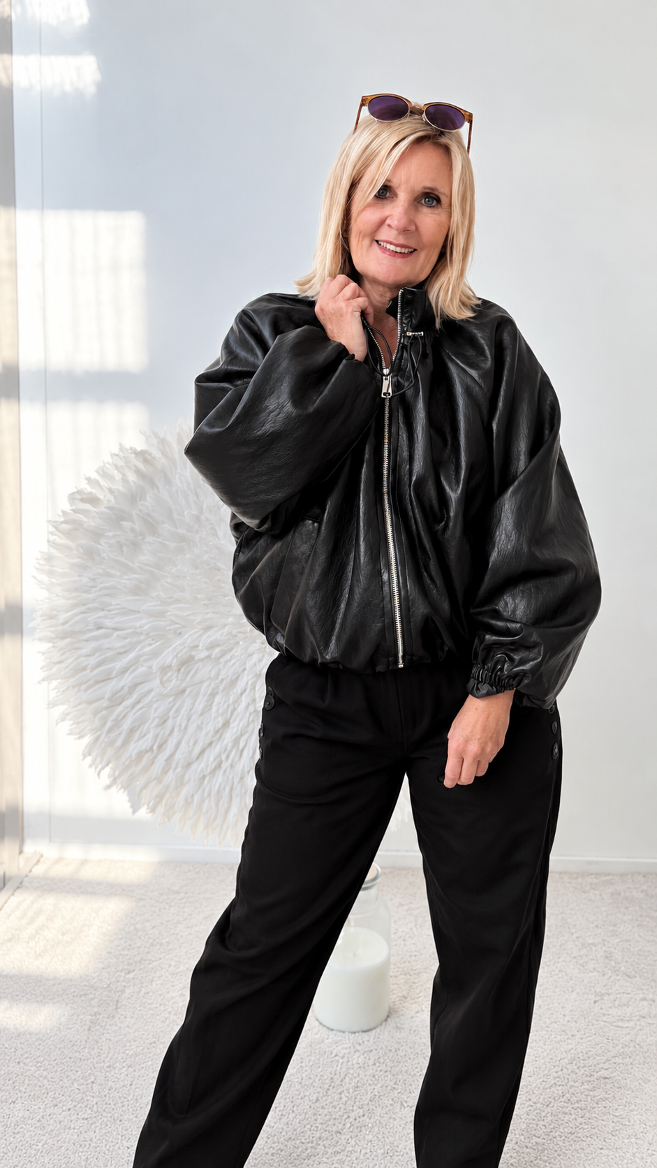 KUNSTLEDERJACKE "SCHWARZ"