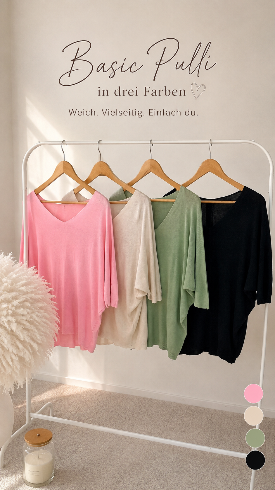 LEICHTER PULLI "VERSCHIEDENEN FARBEN"