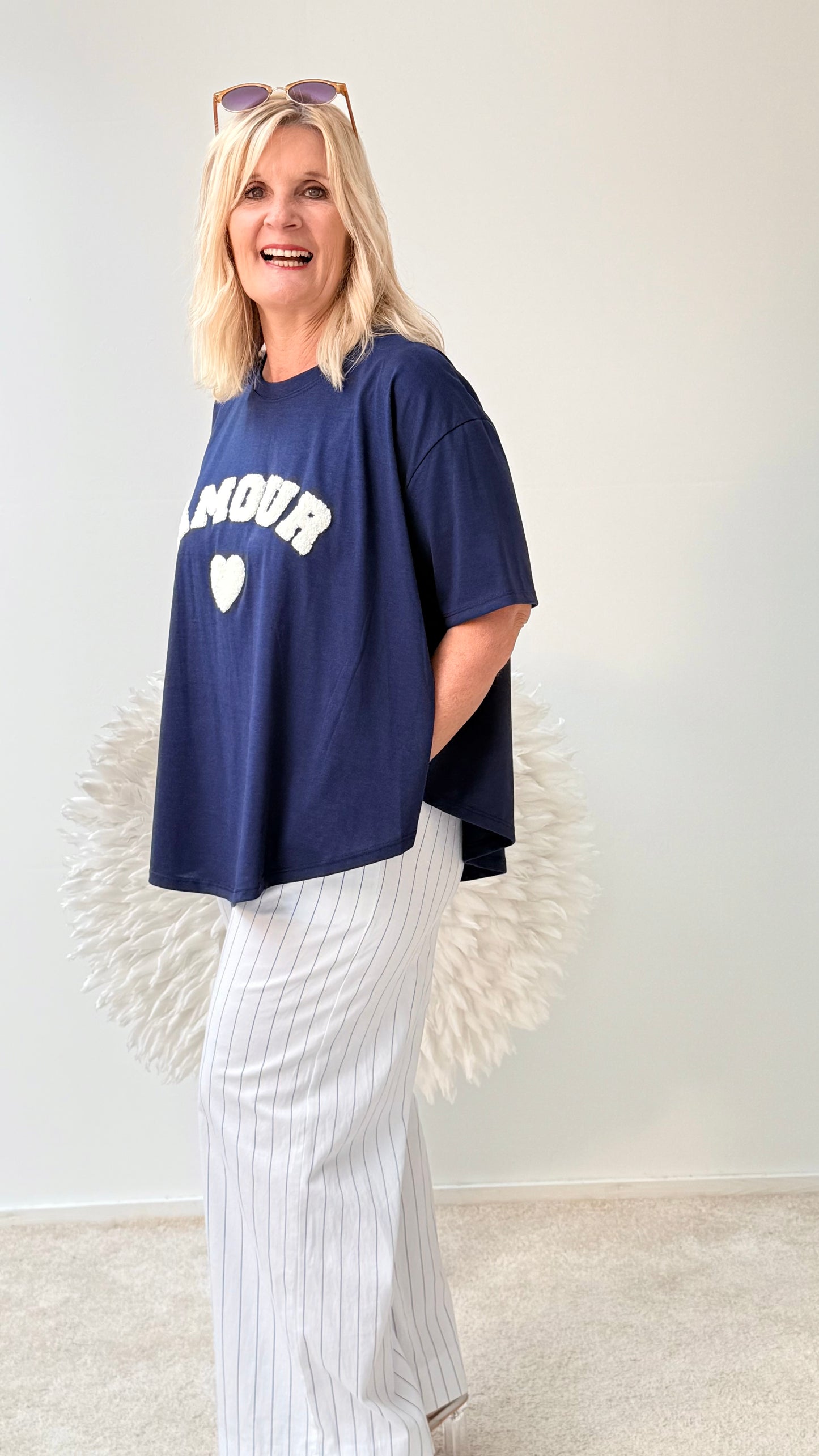 SHIRT "AMOURE "DUNKEL BLAU