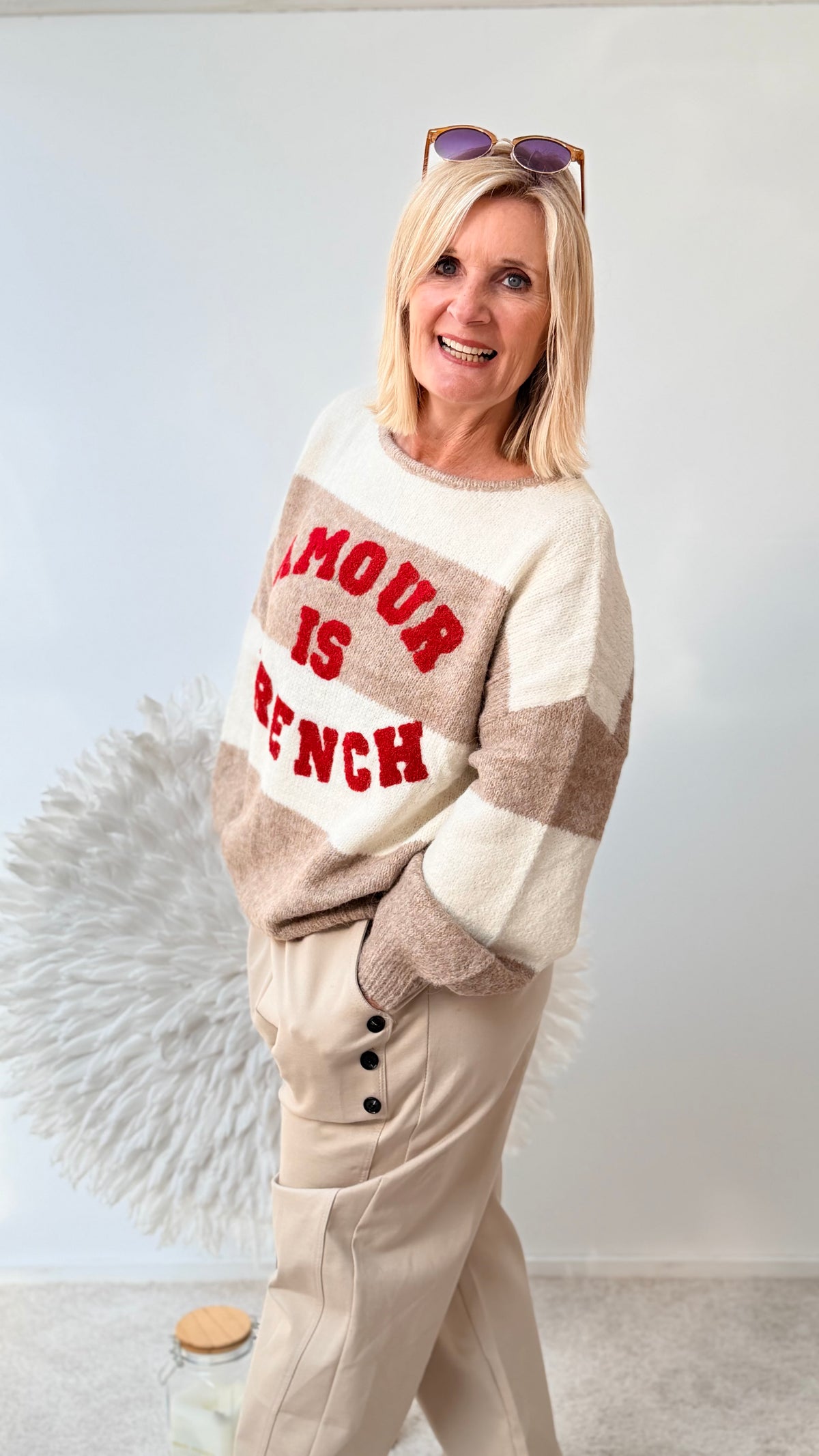 PULLI " AMOUR" BEIGE/ECRU