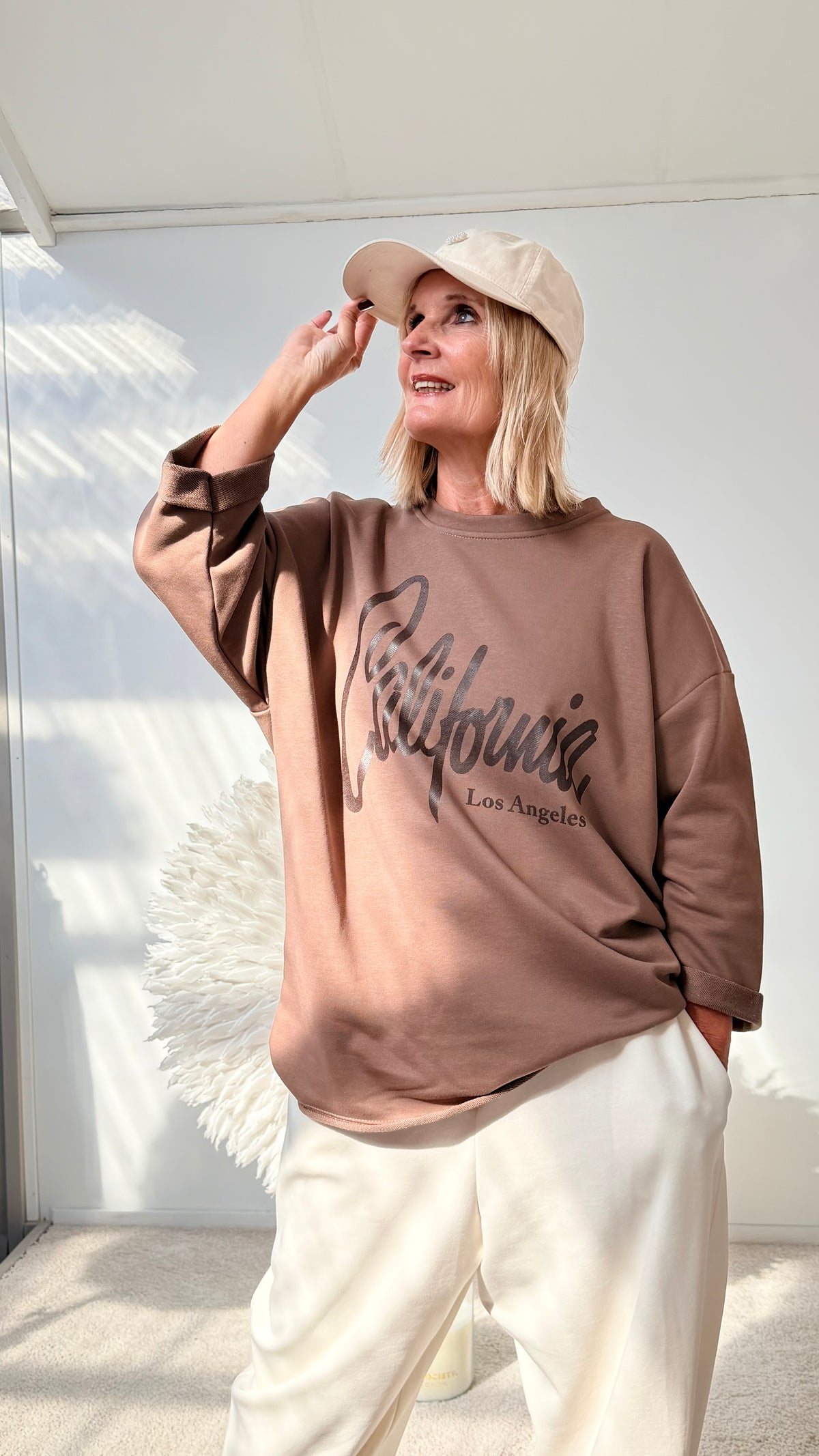 SWEATSHIRT CALIFORNIA " BEIGE“
