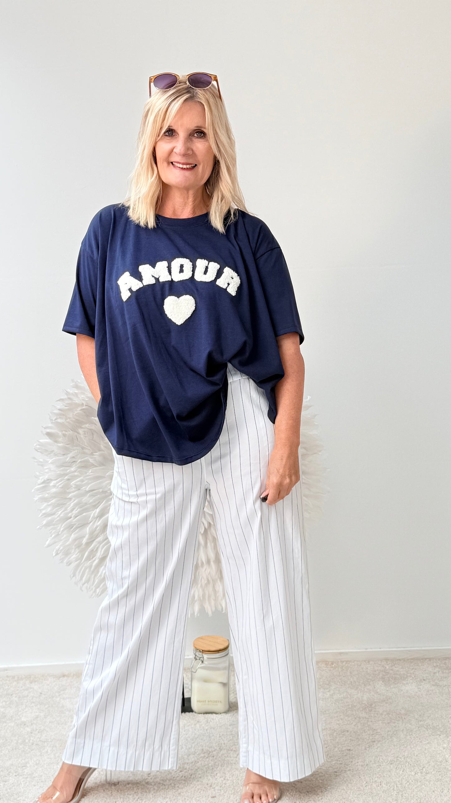 SHIRT "AMOURE "DUNKEL BLAU