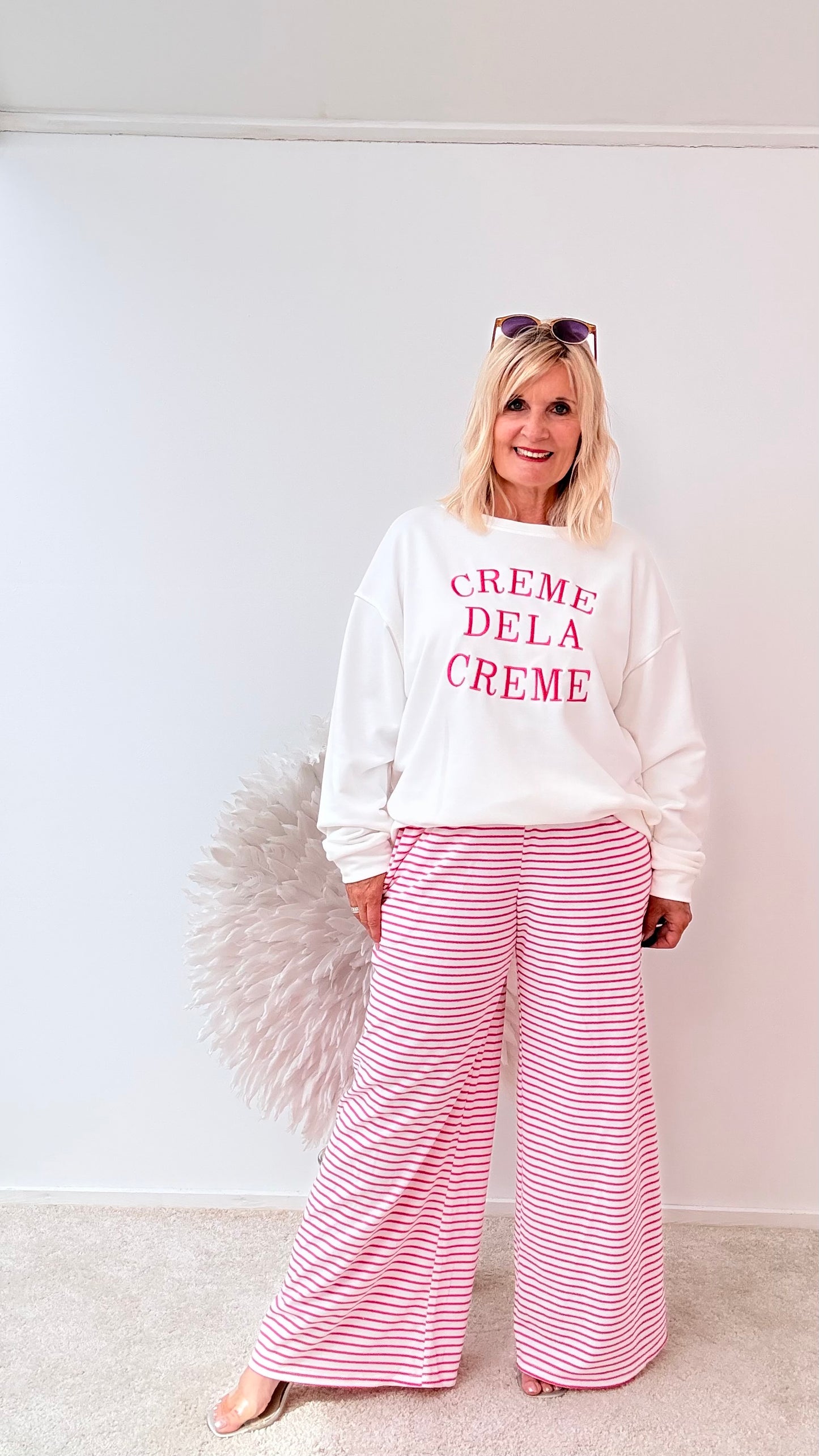 HOSE "GESTREIFT" PINK