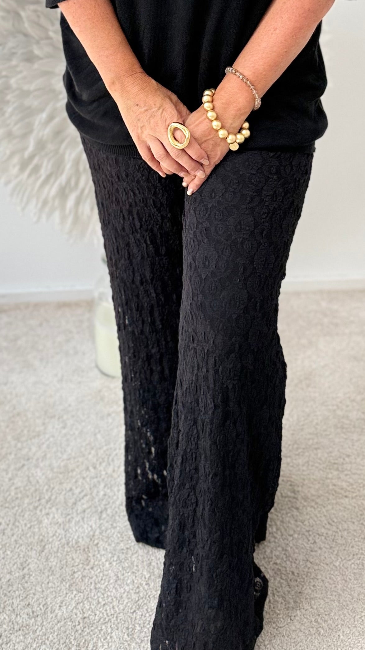 SPITZENHOSE "SCHWARZ"
