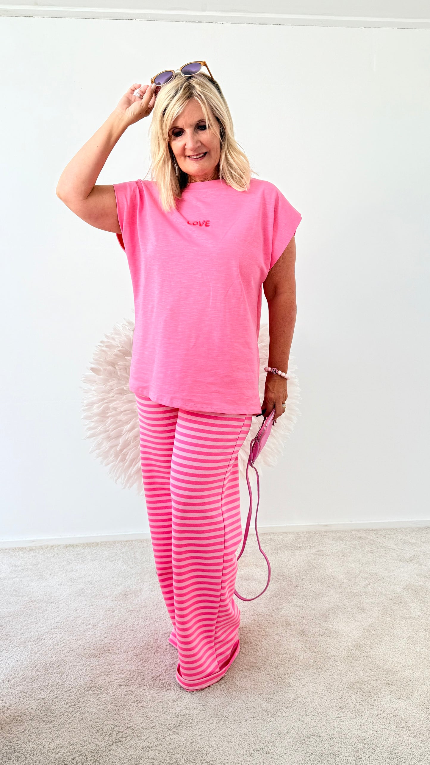 GESTREIFT HOSE "PINK/ROSA