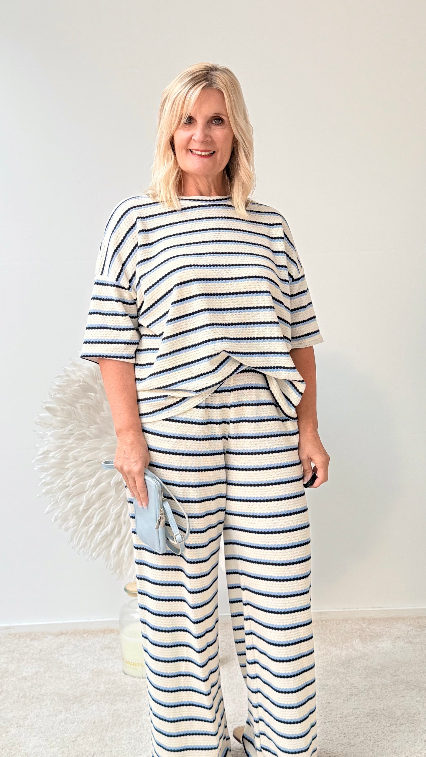 COZY 2 TEILER IM SOMMERSTRICK" BLAU"
