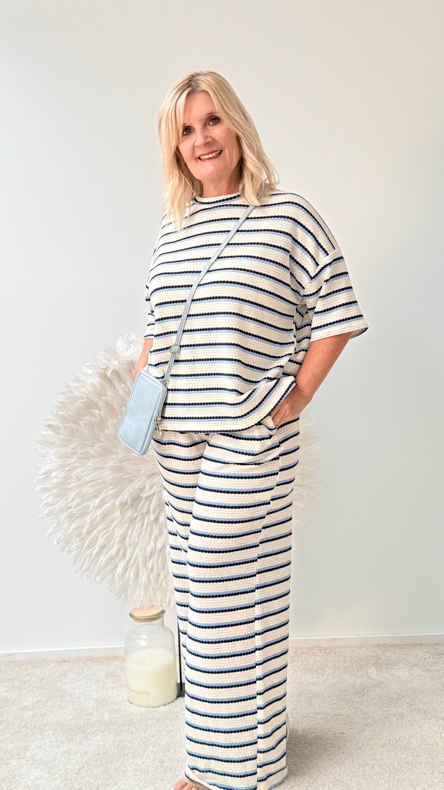 COZY 2 TEILER IM SOMMERSTRICK" BLAU"