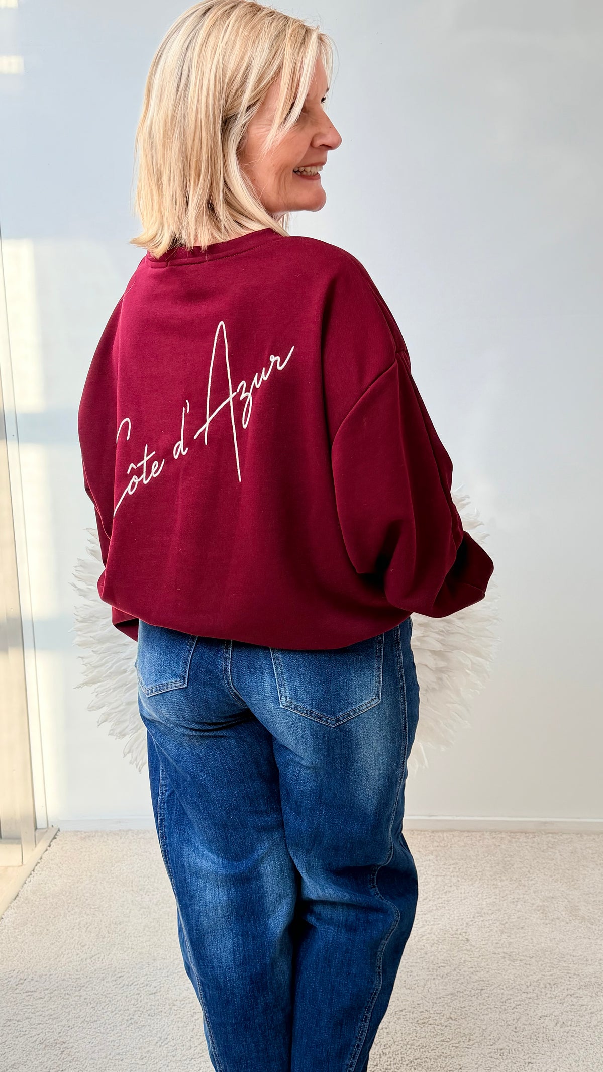 SWEATSHIRT "COTE DE AZUR" BORDAUXE