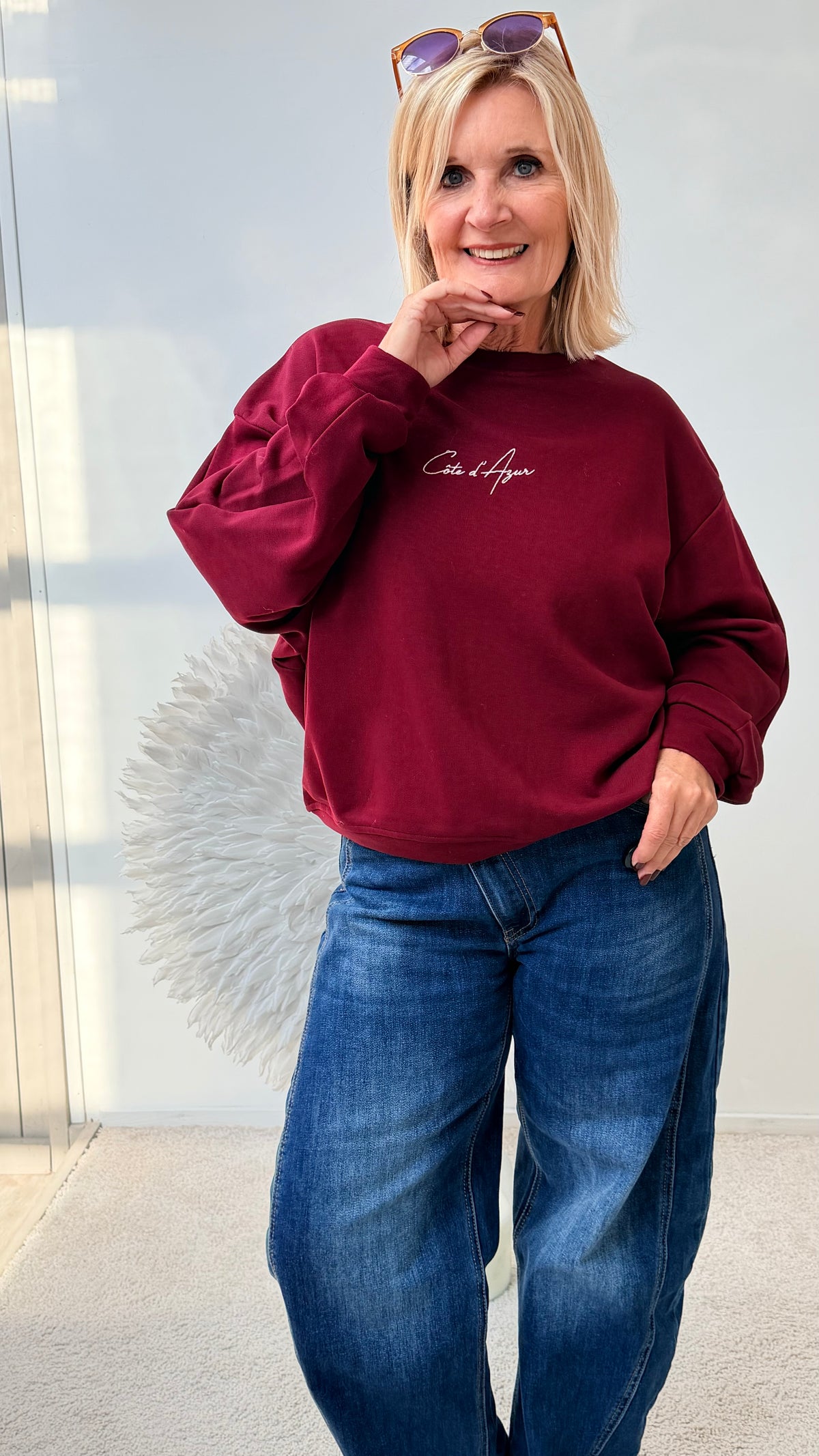 SWEATSHIRT "COTE DE AZUR" BORDAUXE