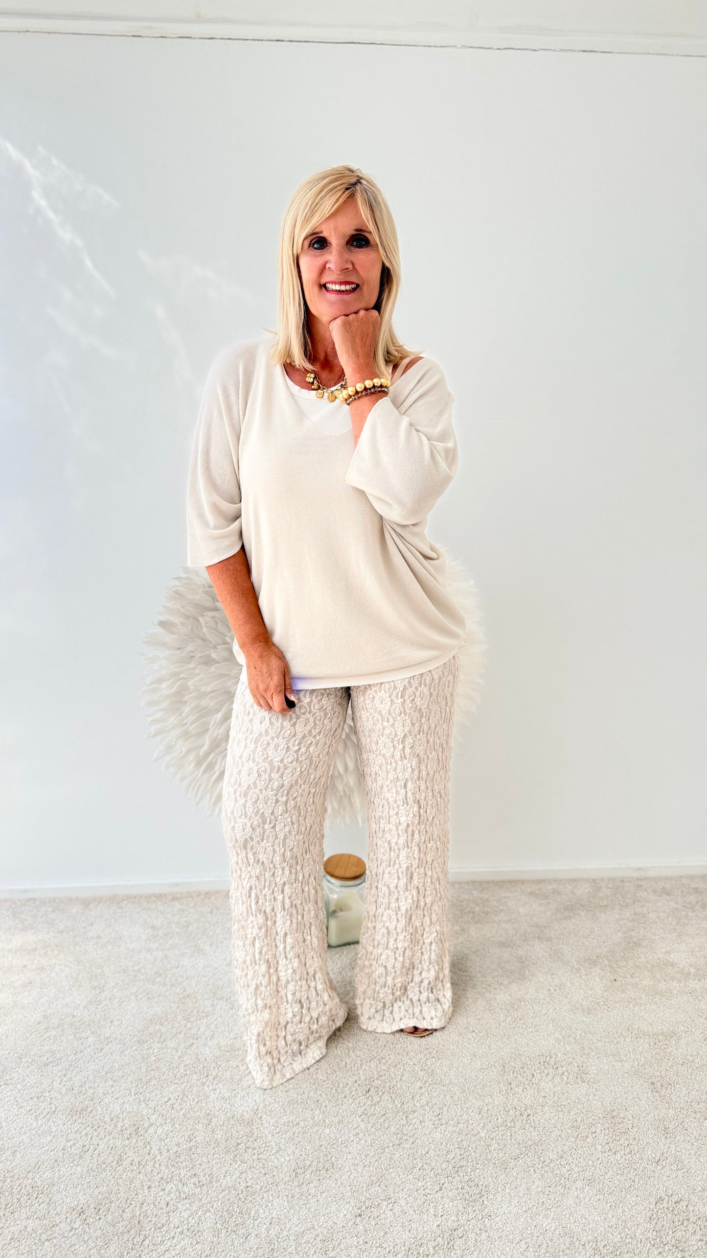 SPITZENHOSE "BEIGE"