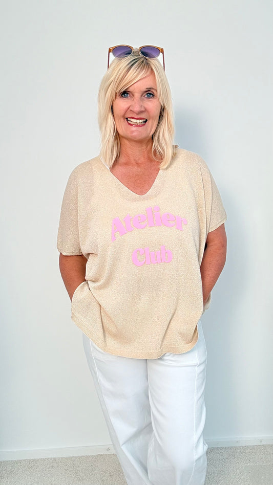 PULLI GOLD / BEIGE MIT PINK