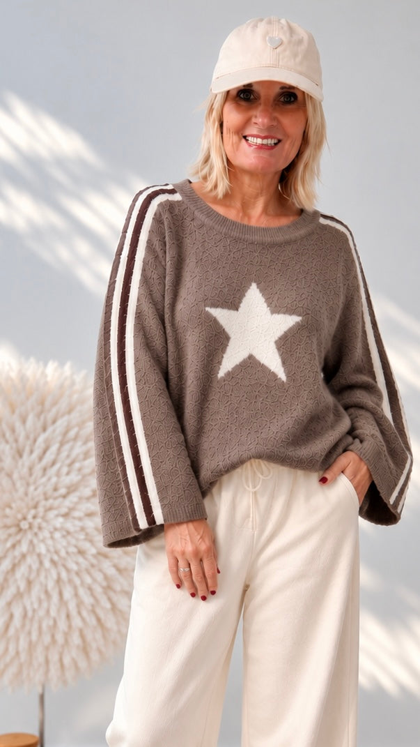 PULLI MIT STERN BRAUN"