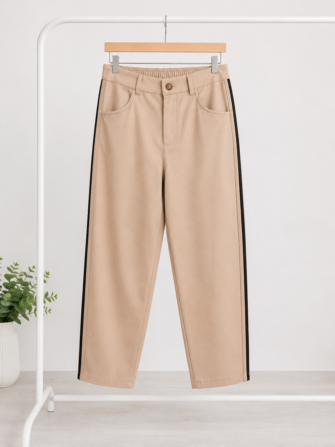 HOSEN MIT SEITENSTREIFEN " BEIGE"