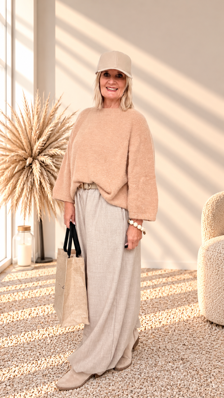 STRICKPULLI MIT 3/4 ARM " CAMEL"
