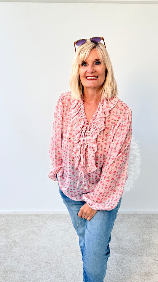 BLUSE "BLÜMCHEN"ROSA