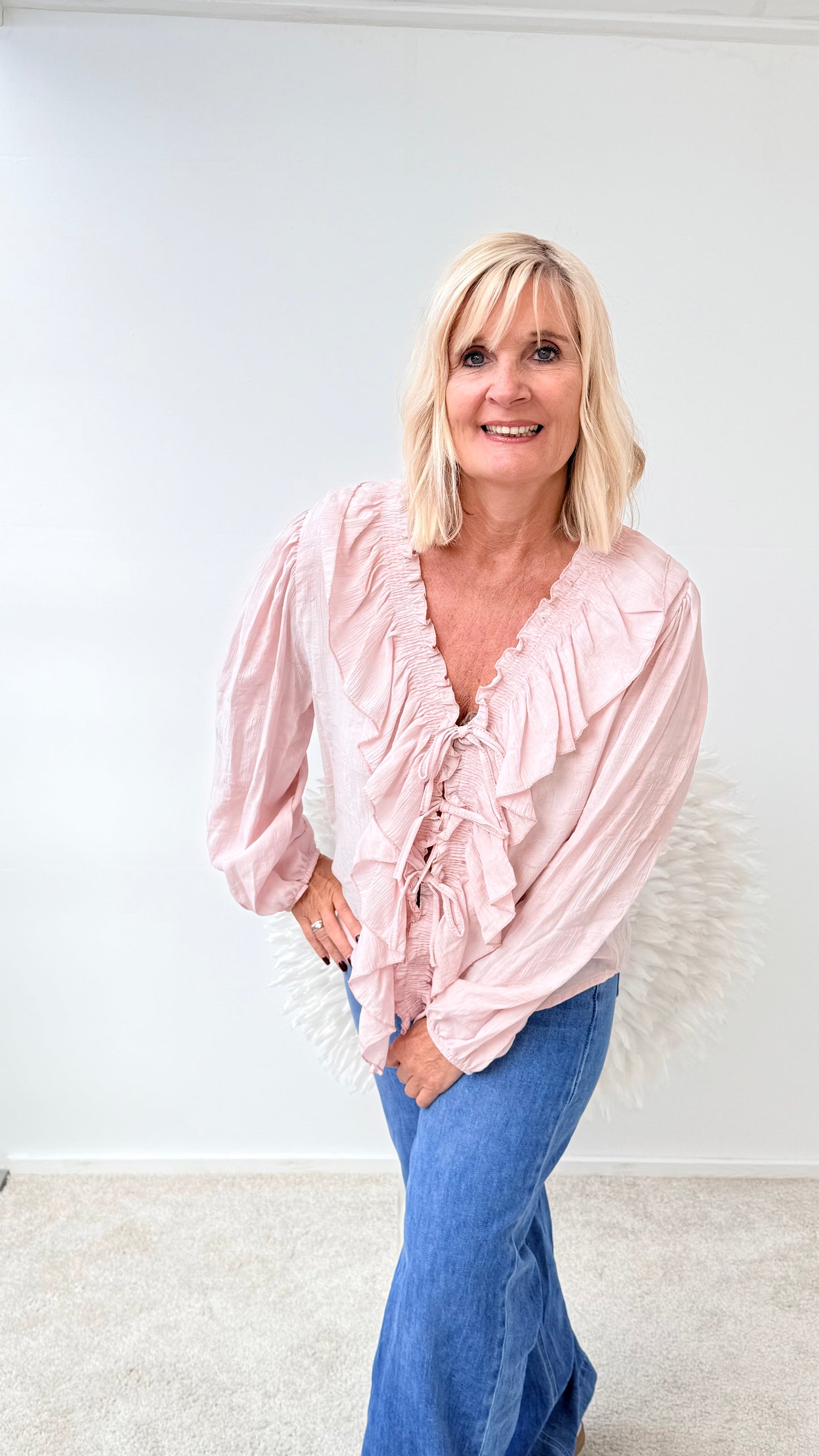 RÜSCHEN BLUSE "ROSA