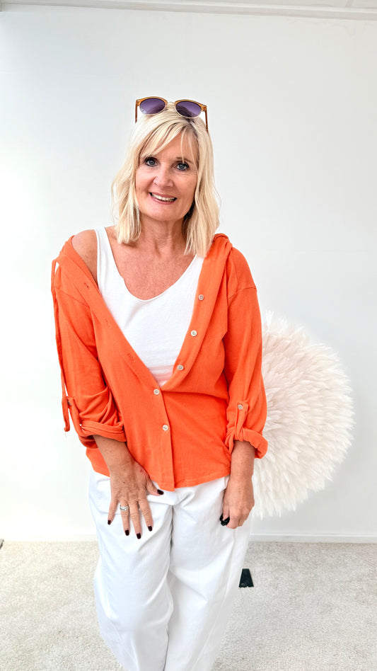 SPORTIVE KAPUZEN JACKE "ORANGE"