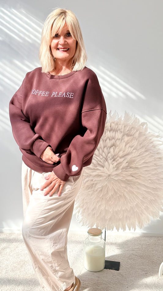 SWEATSHIRT"COFFEE BRAUN"