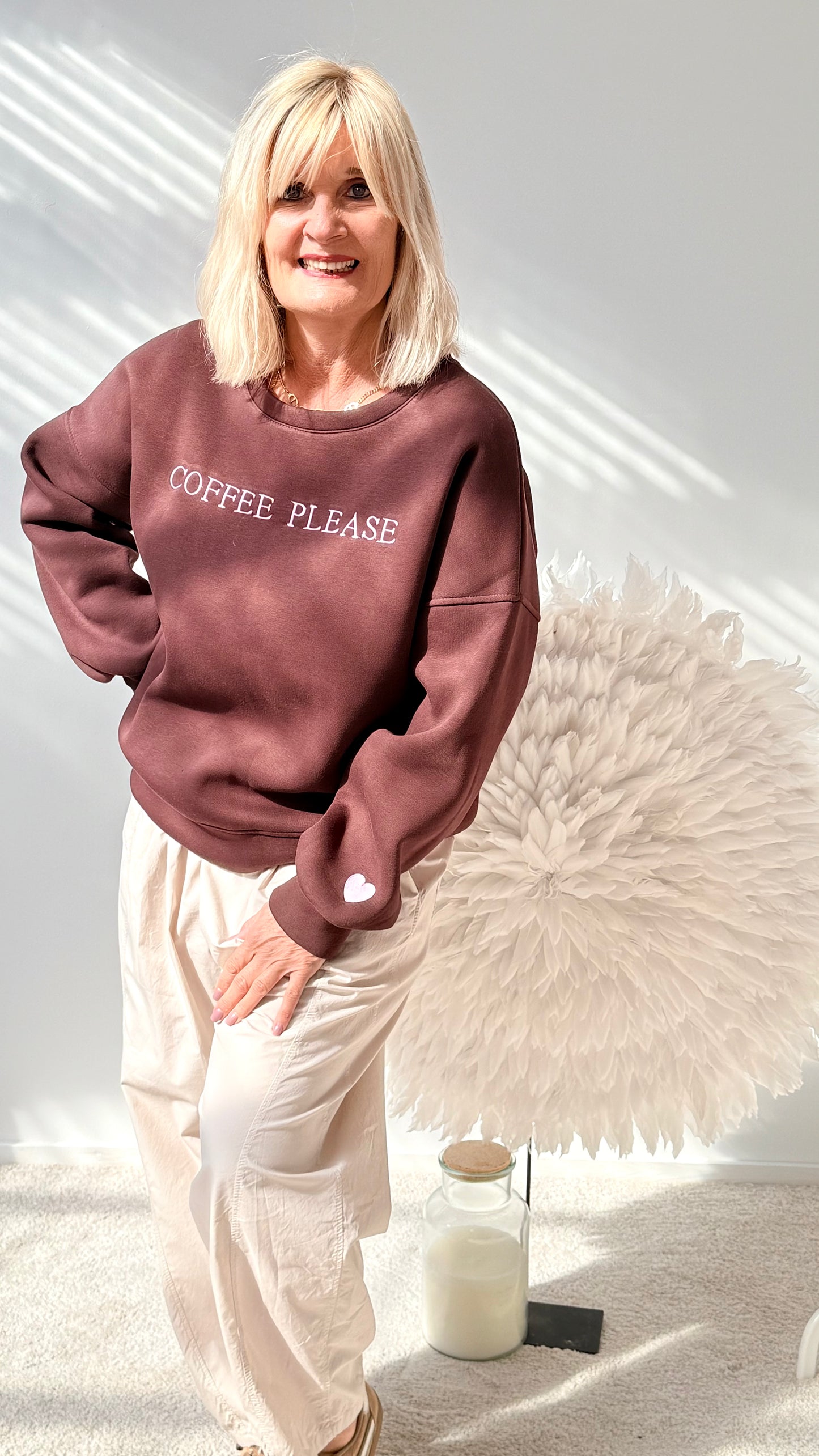 SWEATSHIRT"COFFEE BRAUN"