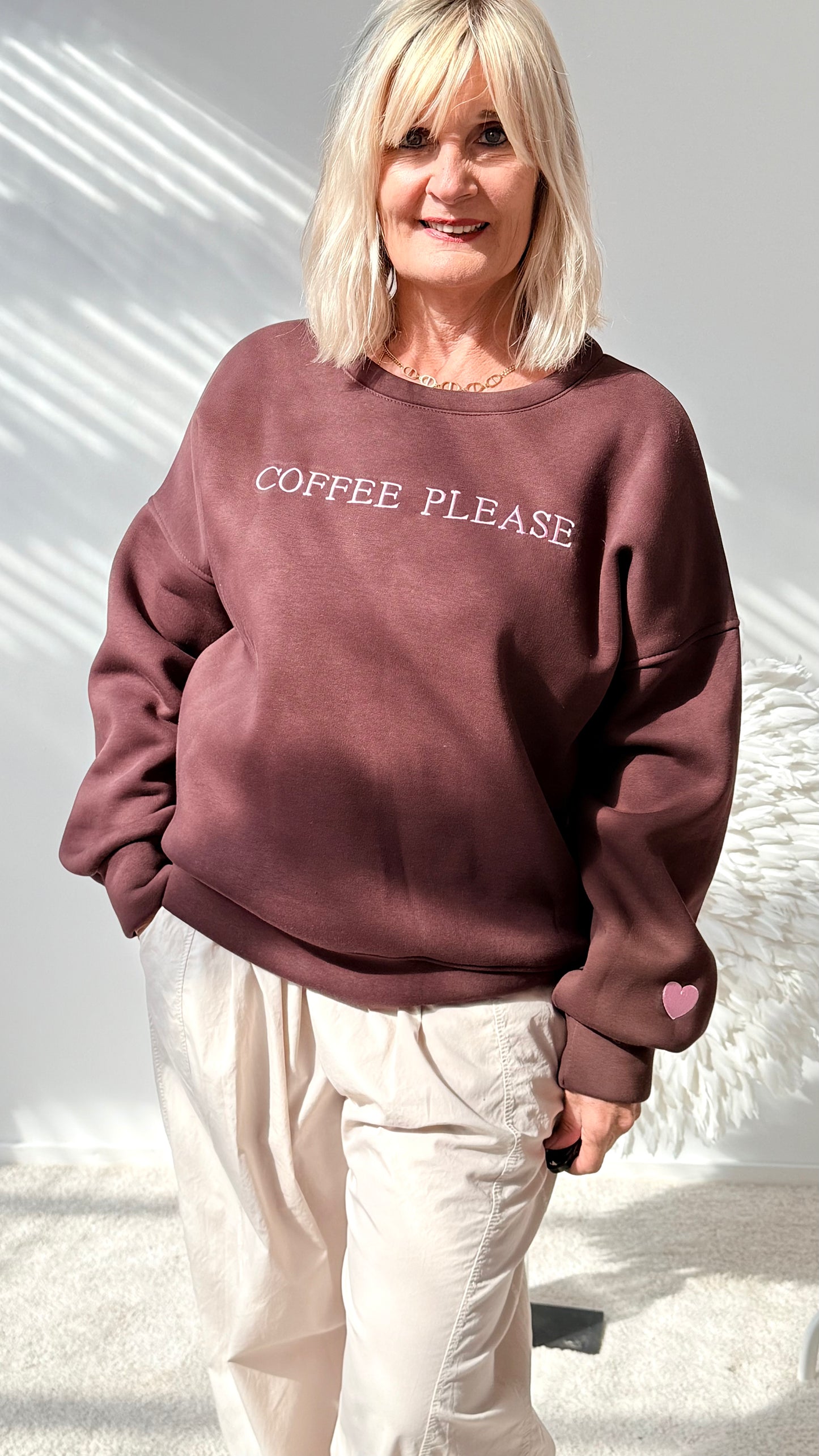 SWEATSHIRT"COFFEE BRAUN"