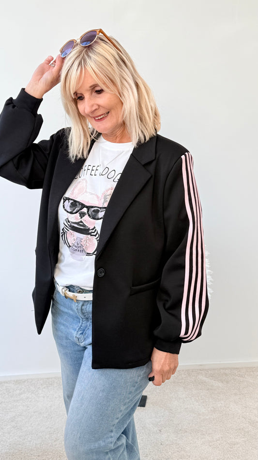 BLAZER MIT STREIFEN "SCCHWARZ"