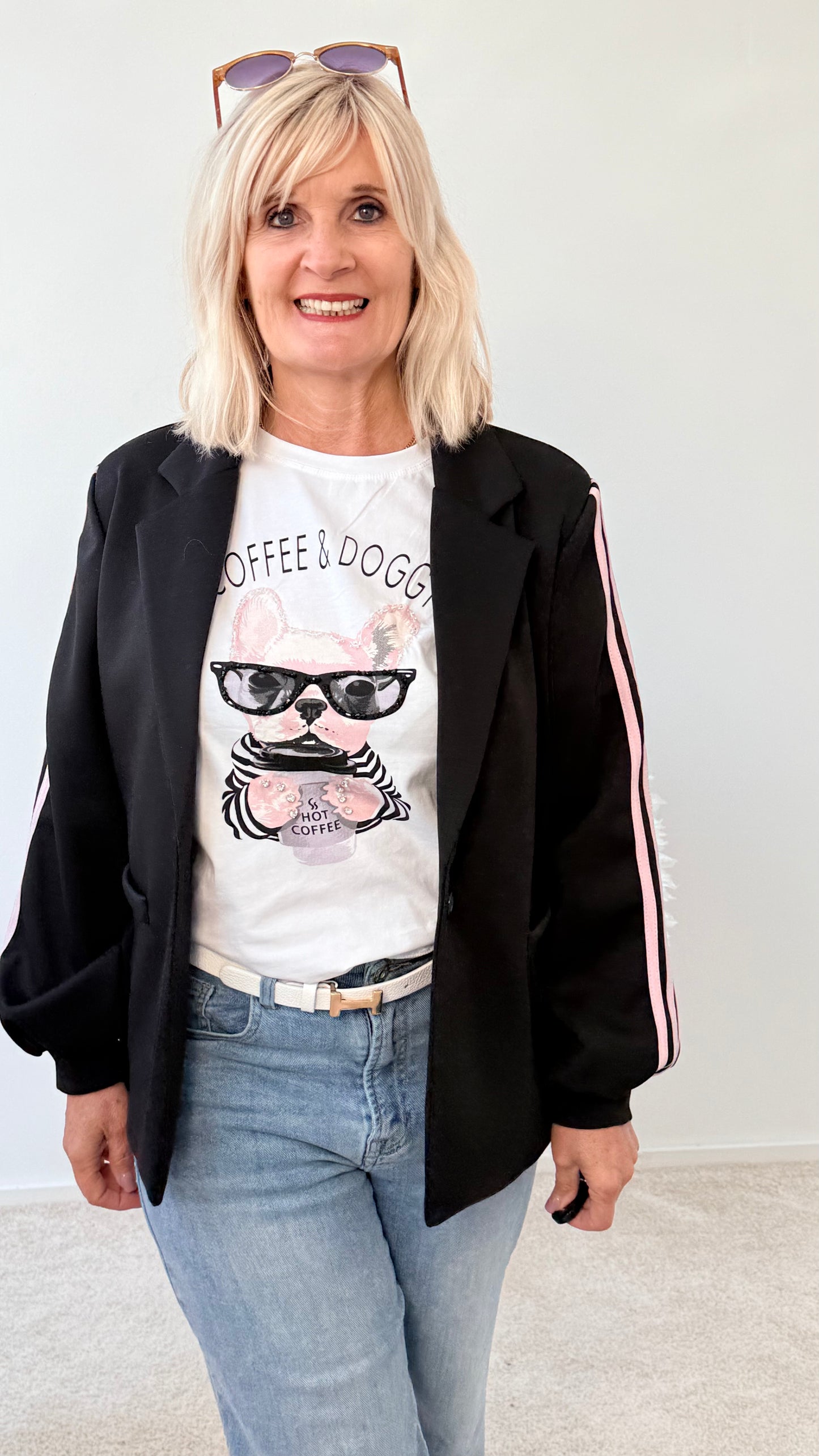 BLAZER MIT STREIFEN "SCCHWARZ"